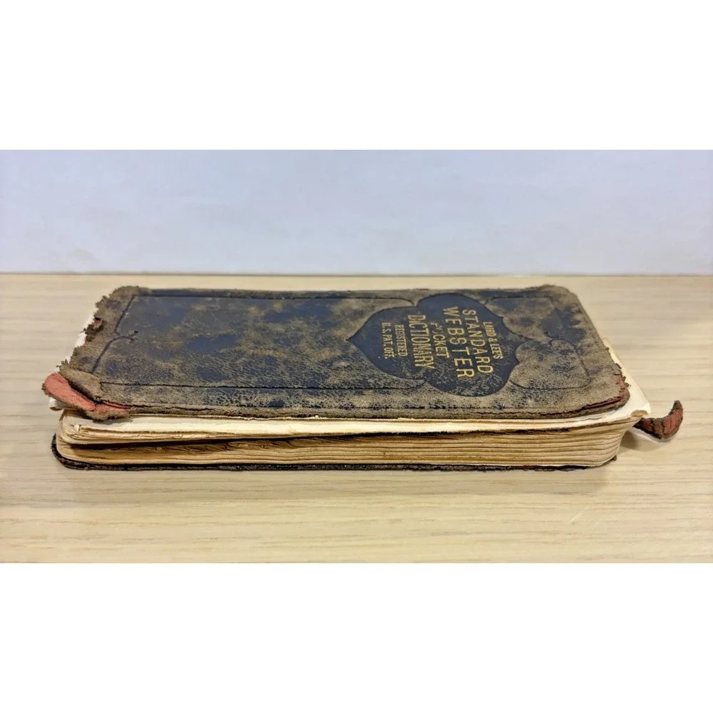 Vintage 1918 Laird & Lee Standard Webster Pocket Dictionary Leather Bound